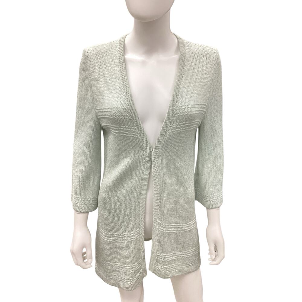 St.John Sport By Marie Gray Cardigan Women’s SZ S Fine Knit NoClosure Mint Color